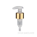 24/410 Gold links Rechts Lock Pet Plastic Lotion Pompfles voor Lotion Clear met Bamboo Lotion